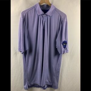 F&G Tech Preowned excellent condition blue white strip polo shirt